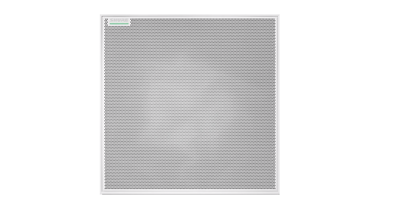 Front view of Shure MXA920 ceiling array microphone