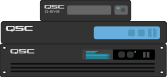 图标：堆叠在一起的3个Q-SYS硬件