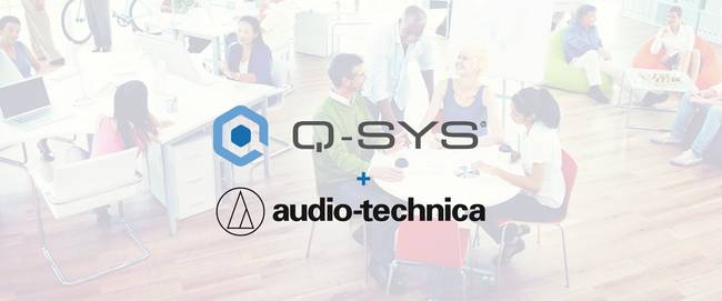 Q-SYS和Audio-Technica徽标